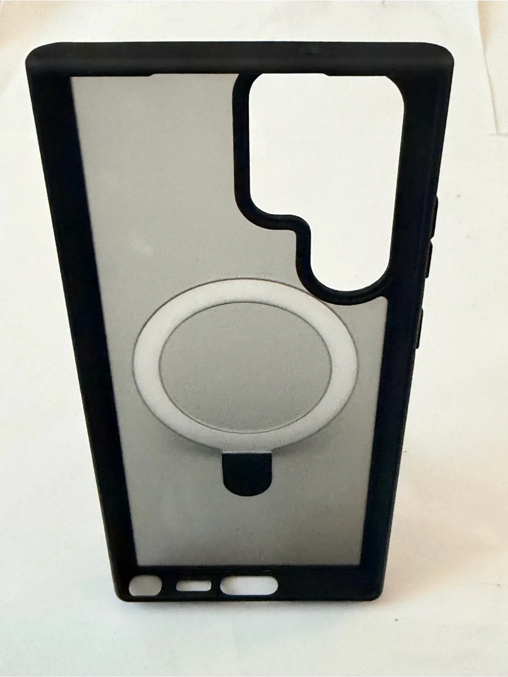 Matte Black Phone Case with Built-In Ring Stand
